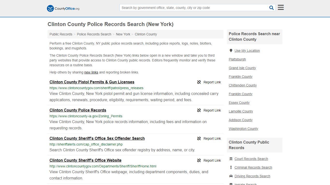 Police Records Search - Clinton County, NY (Accidents & Arrest Records)